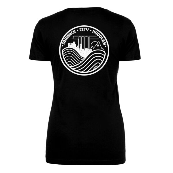 SIMPLE TEXT FRONT AND BACK - PREMIUM WOMEN'S FITTED T-SHIRT - BLACK - DRVETB Thumbnail